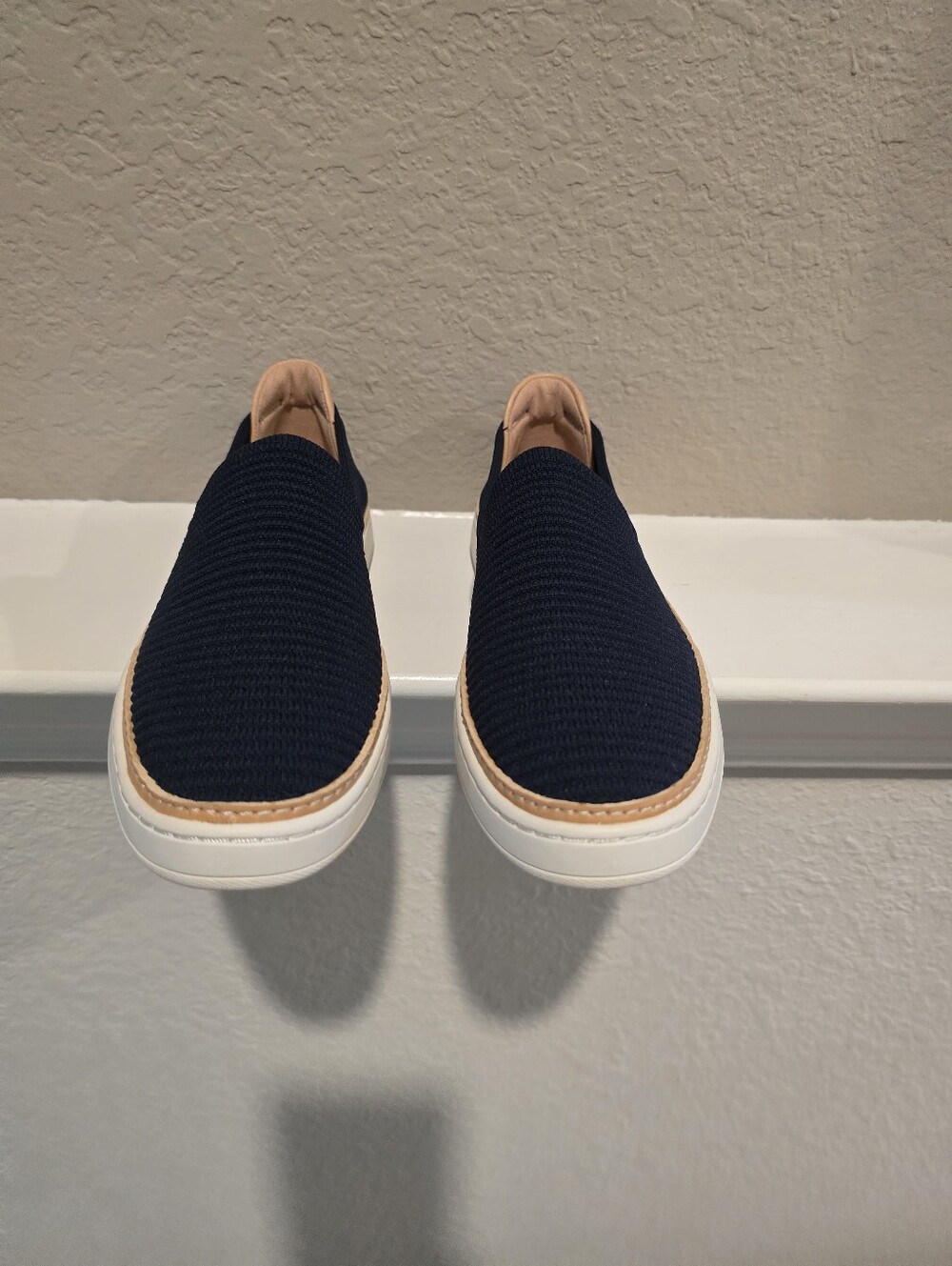 Ugg Womens Slip-On Knit Sneakers in Navy and Tan